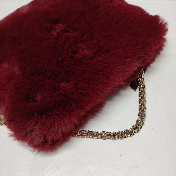 Jimmy Choo Hand Bag Red Fur #76909J14 - Picture 6 of 9